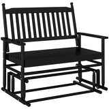  Klupa za ljuljanje crna 118 x 70 x 104,5 cm masivno drvo topola | shoptok.hr