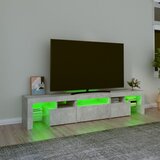 TV ormarić s LED svjetlima siva boja betona 200x36,5x40 cm | shoptok.hr