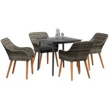  Vrtni set za objed 5 kom. Siva poliratan | shoptok.hr