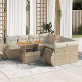 9-dijelni set vrtnih sofa s jastucima bež od poliratana | shoptok.hr