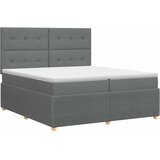  Boxspring krevet s madracem Tamnosiva 200 x 200 cm Tkanina | shoptok.hr