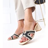  Black Crochet Block Heel Mules Samita | shoptok.hr