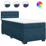 Box spring krevet s madracem plavi 90x200 cm baršunasti | shoptok.hr