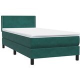 Box spring postelja z vzmetnico temno zelena 80x220 cm žamet, (21792459) | Shoptok.si