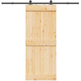  Klizna vrata NARVIK 85 x 210 cm (213,5 cm) Prirodna i crna | shoptok.hr