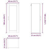 vidaXL Stenska kuhinjska omarica z vrati Sonoma hrast 40 x 31 x 100 cm | Shoptok.si