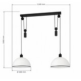 Brilagi LED luster na sajli RETRO GLASS 2xE27/40W/230V crna/bela | Eponuda.com