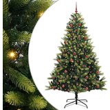 vidaXL Umjetna zložljiva božićna jelka s 300 LED diodami Zelena 210 cm | Shoptok.si