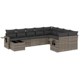 Maison Chic Seti vrtnega pohištva - Vrtna garnitura - Vrtni pohištvo set 10-delna z blazinami siv poli ratan, (21819081) | Shoptok.si