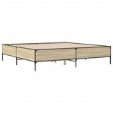 vidaXL Posteljni okvir sonoma hrast 200x200 cm inž. les in kovina, (21111385) Cene