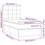  Box spring s madracem LED svjetlosivi 90x190 cm baršun | shoptok.hr