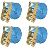 vidaXL Tovorni vezni trak 4 kosi 2 toni 6mx38mm modre barve Cene