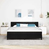  s opruga kutije s uzglavljem Crna 200 x 180 cm tkanina | shoptok.hr