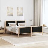 Okvir kreveta Smeđa i crna 150 x 200 cm Masivna borovina | shoptok.hr