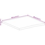Stolna ploča 80 x 80 x 2,5 cm masivno drvo manga sa živim rubom | shoptok.hr