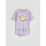 Reserved Komplet pamučne pidžame SmileyWorld® - boja lavande | shoptok.hr