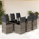 vidaXL 9-dijelni vrtni bistro set od poliratana s jastucima sivi Cijene