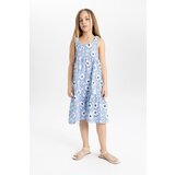 Defacto girl's Patterned Combed Cotton Strap Dress Cene