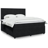 vidaXL Box spring postelja z vzmetnico črna 180x200 cm žamet | Shoptok.si