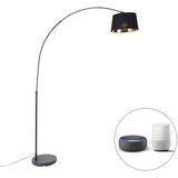 QAZQA Pametna obločna svetilka črna z zlatom vključno z Wifi A60 - Arc Basic | Shoptok.si
