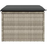  Vrtni tabure s jastukom svijetlosivi 55x55x37 cm od poliratana | shoptok.hr