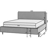 ELTAP Petrolej zeleni tapecirani bračni krevet s prostorom za odlaganje s podnicom 180x200 cm Plissa – | shoptok.hr