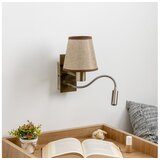  Brilagi - LED zidna lampa NUBILA 1xE27/25W/230V + LED/3W mesing/smeđa | Eponuda.com