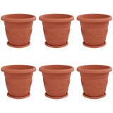  Saksije za biljke 6 pcs Crvena cigla Ø 34 x 28 cm Plastika | shoptok.hr