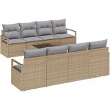  Set vrtnog namještaja od 9 dijelova s jastučićima Bež Poli Ratan Sofa za vrt za 2 osobe s jastučićima Bež Poli Ratan | shoptok.hr