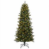  Umjetno božićno drvce s nogom 120 cm 150 LED lampica - Zelena 120 cm s LED svjetlima | shoptok.hr