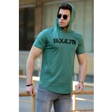 Madmext Men's Green Hooded T-Shirt 4506 Cene