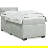 vidaXL Box spring krevet s madracem svjetlosivi 90x190 cm baršunasti Cijene