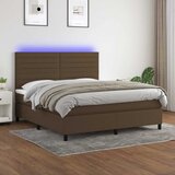  box spring s madracem LED tamnosmeđi 160x200 cm tkanina | shoptok.hr