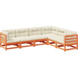  6-dijelni set vrtnih sofa s jastucima voštano smeđi od borovine | Eponuda.ba