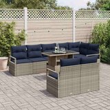  Vrtna sedežna garnitura z blazino 9 pcs siva in mornarsko modra, (5000022237) | Shoptok.si