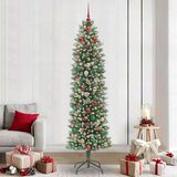 vidaXL Umjetno vitko božićno drvce s stalakom Zelena i bijela 240 cm | shoptok.hr
