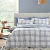 Bianca Bijela/plava pamučna posteljina za krevet za jednu osobu 135x200 cm Marlow Check – | shoptok.hr