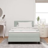 vidaXL Box Spring Krevet s Madracem Svjetlosiva 120x200 cm Baršun Cijene