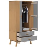  Ormar OLDEN sivo-smeđi 76,5 x 53 x 172 cm od masivne borovine | shoptok.hr