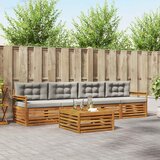  Set vanjskih sofa 5 kom. Prirodna i svijetlo siva 79 x 79 x 37 cm | Shoptok.si