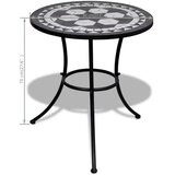 Bistro stolić crno-bijeli 60 cm s mozaikom | Eponuda.ba