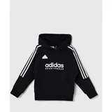 Adidas Otroški pulover J HOT FL HOODIE črna barva, s kapuco, IX9284