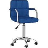 vidaXL Vrtljiv jedilni stol modro blago, (20940244) | Shoptok.si