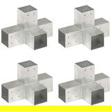 vidaXL Spojniki za stebre 4 kosi X oblike pocinkana kovina 81x81 mm | Shoptok.si