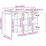  Komplet omaric za kopalnico s polico 3 pcs 126 x 16 x 62,5 cm, (5000246219) | Shoptok.si