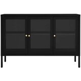  Komoda crna 105 x 35 x 70 cm od čelika i stakla | shoptok.hr