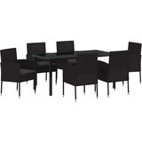  Vrtni set za objed s jastukom 7 pcs Crna poliratan | shoptok.hr
