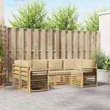  Sekcijska garnitura 6 pcs Bijela i bež 245 x 128,5 x 73 cm | shoptok.hr