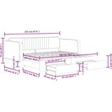  Dnevni krevet na razvlačenje ružičasti 100 x 200 cm baršunasti | shoptok.hr
