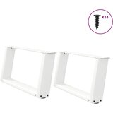  Noge za klub stolić U-oblik 2 kom Bijele 70 x (30-31) cm Čelik | shoptok.hr